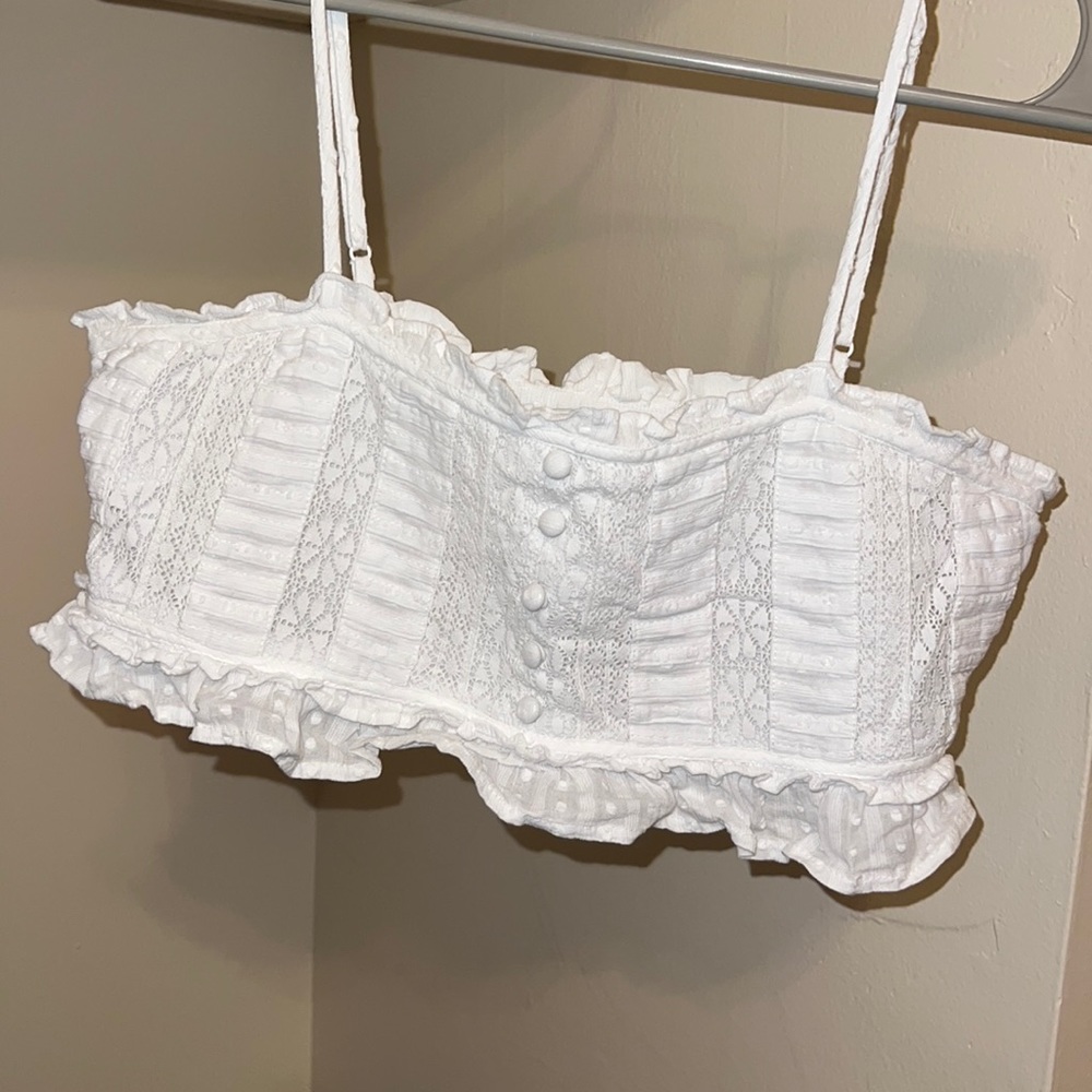American Eagle Outfitters White Crop Top